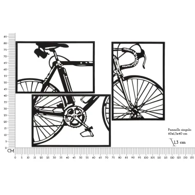 Panel ścienny Bike Set 3 szt. 40x1,3x60 cm (pojedynczy)